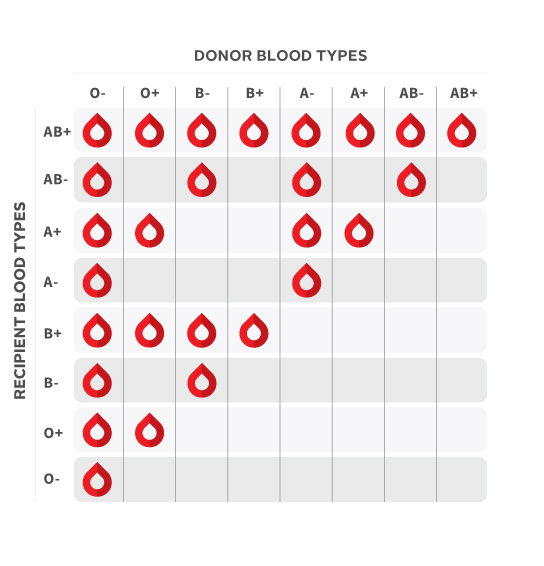 Different Blood Types Chart