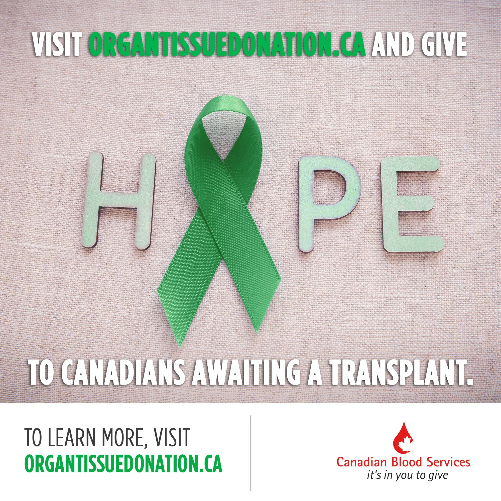 National Organ and Tissue Donation Awareness Week | Canadian Blood Services