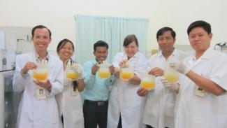 Cambodia's national blood manufacturing team makes platelets