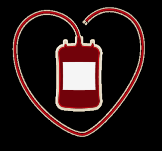 Graphic of red heart blood bag