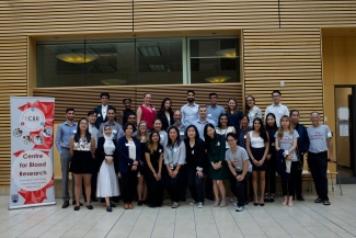 1.	The summer students with CBR director, Dr. Ed Conway and keynote speaker, Dave Ireland 