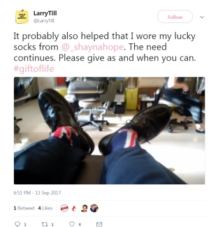 Larry's lucky socks