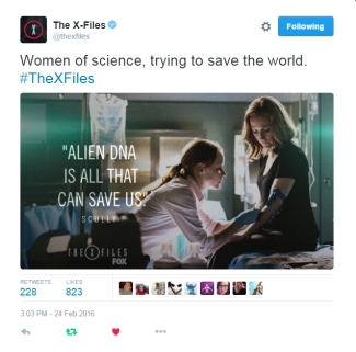 Tweet: women in science The X-Files 