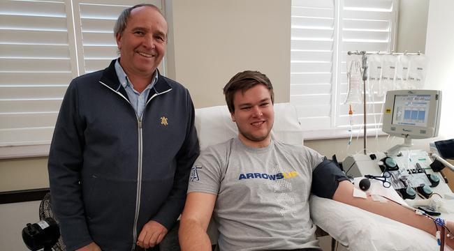 Father and son donate convalescent plasma for use in national clinical trial
